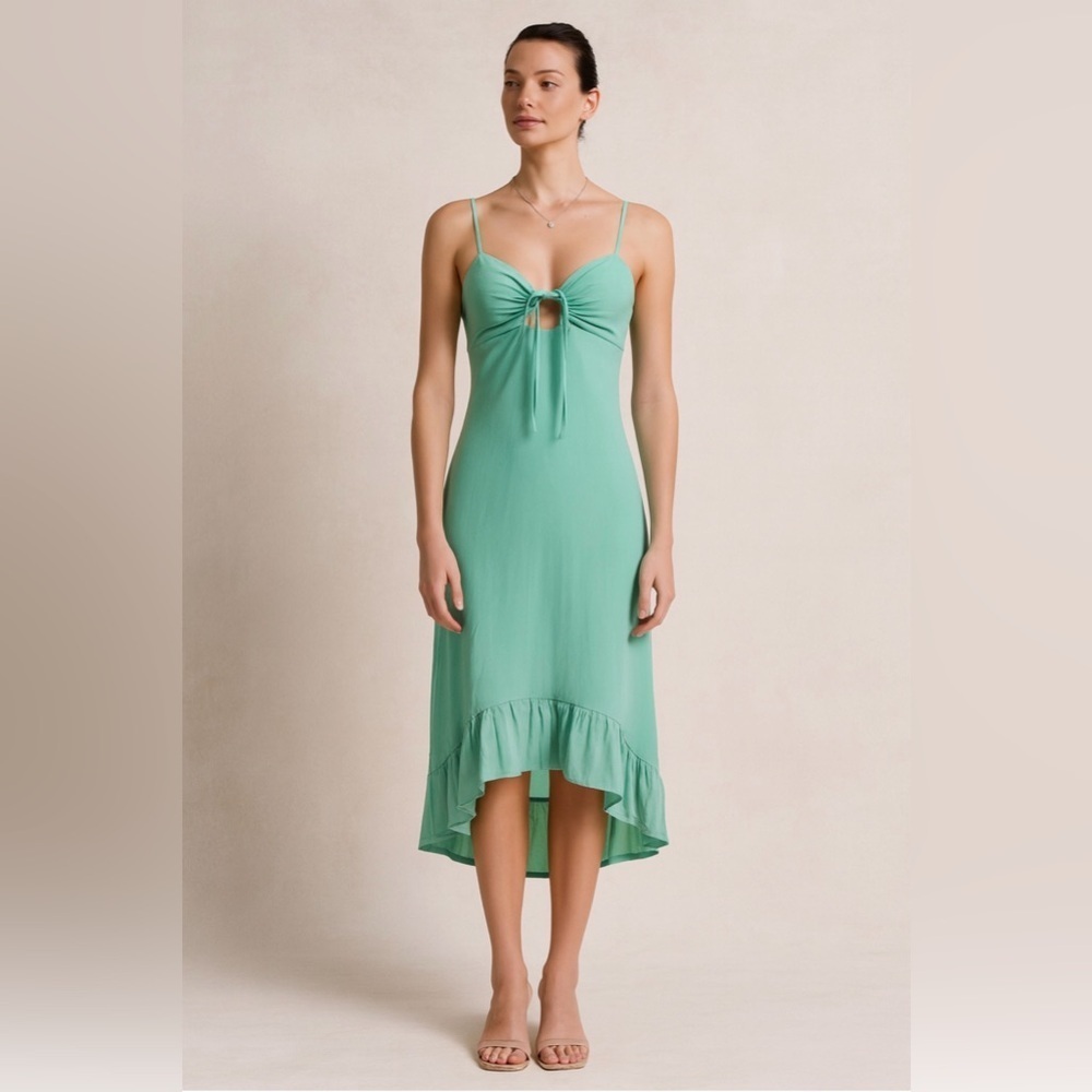 Wild Fable Chiffon Midi Dress | Sweetheart Neckline, High-Low Hem Size S NWT - Picture 3 of 12
